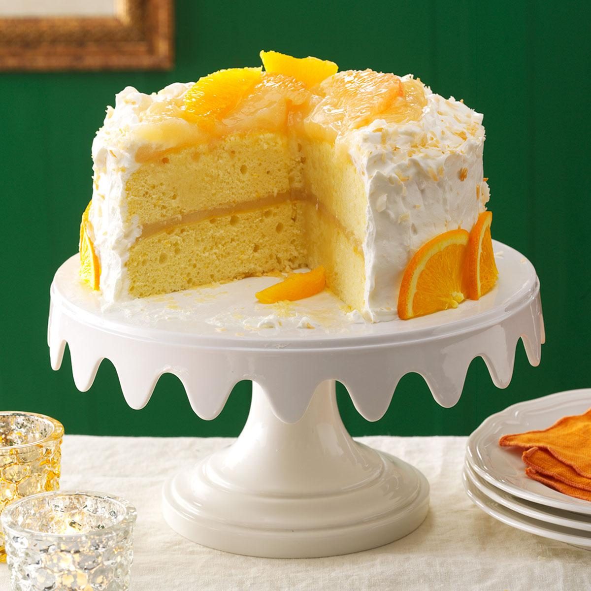 椰子柑橘层蛋糕