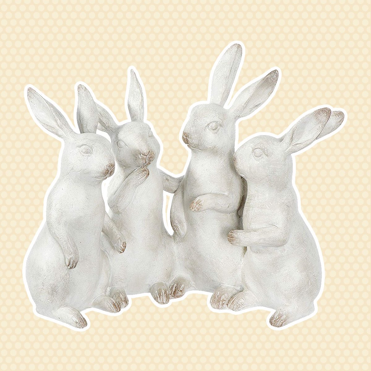 兔子雕像复古复活节装饰